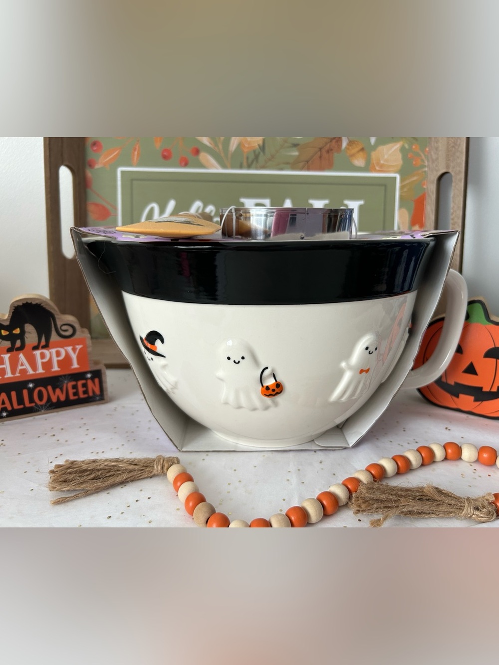Halloween Ghost Mixing Bowl Jug Cookie Cutters & Spatula Baking Utensil Set 🎃👻🪾